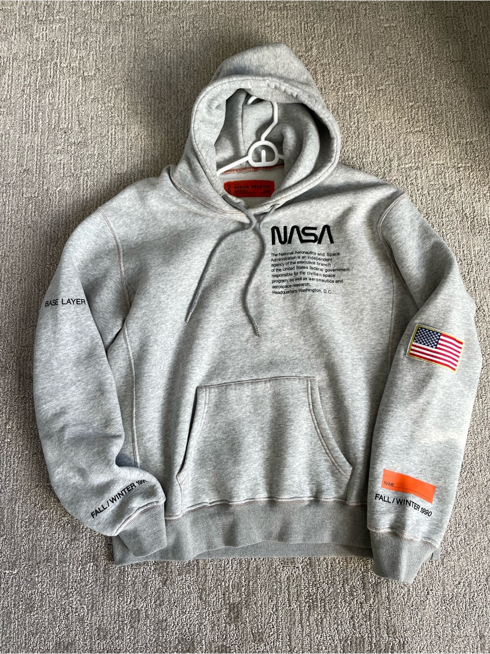 Logo Grey Pullover Hoodie - Men's